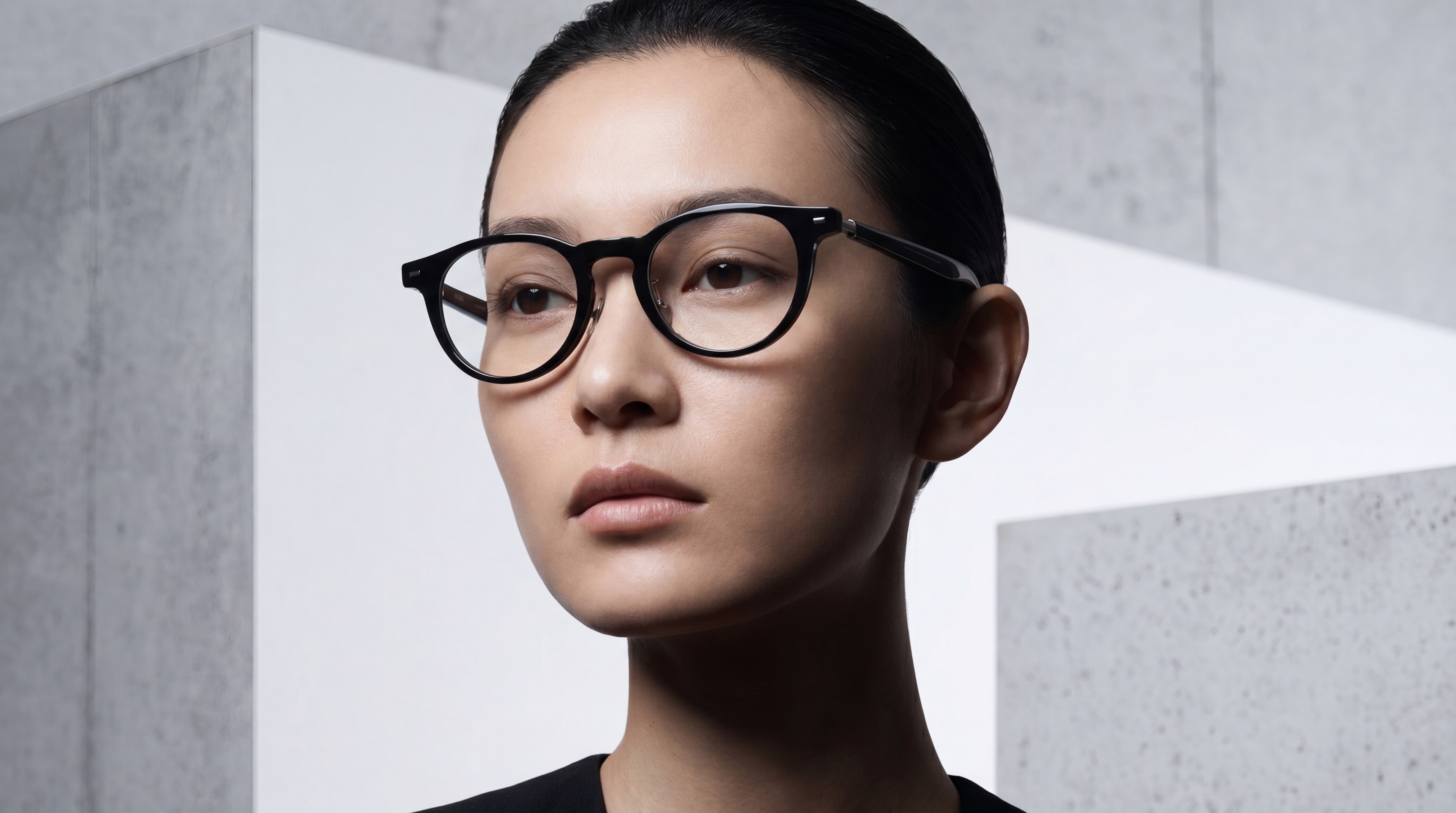 Model wearing Noir Nossa 01 eyewear